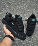 Tênis lokal tag - todo preto verde agua